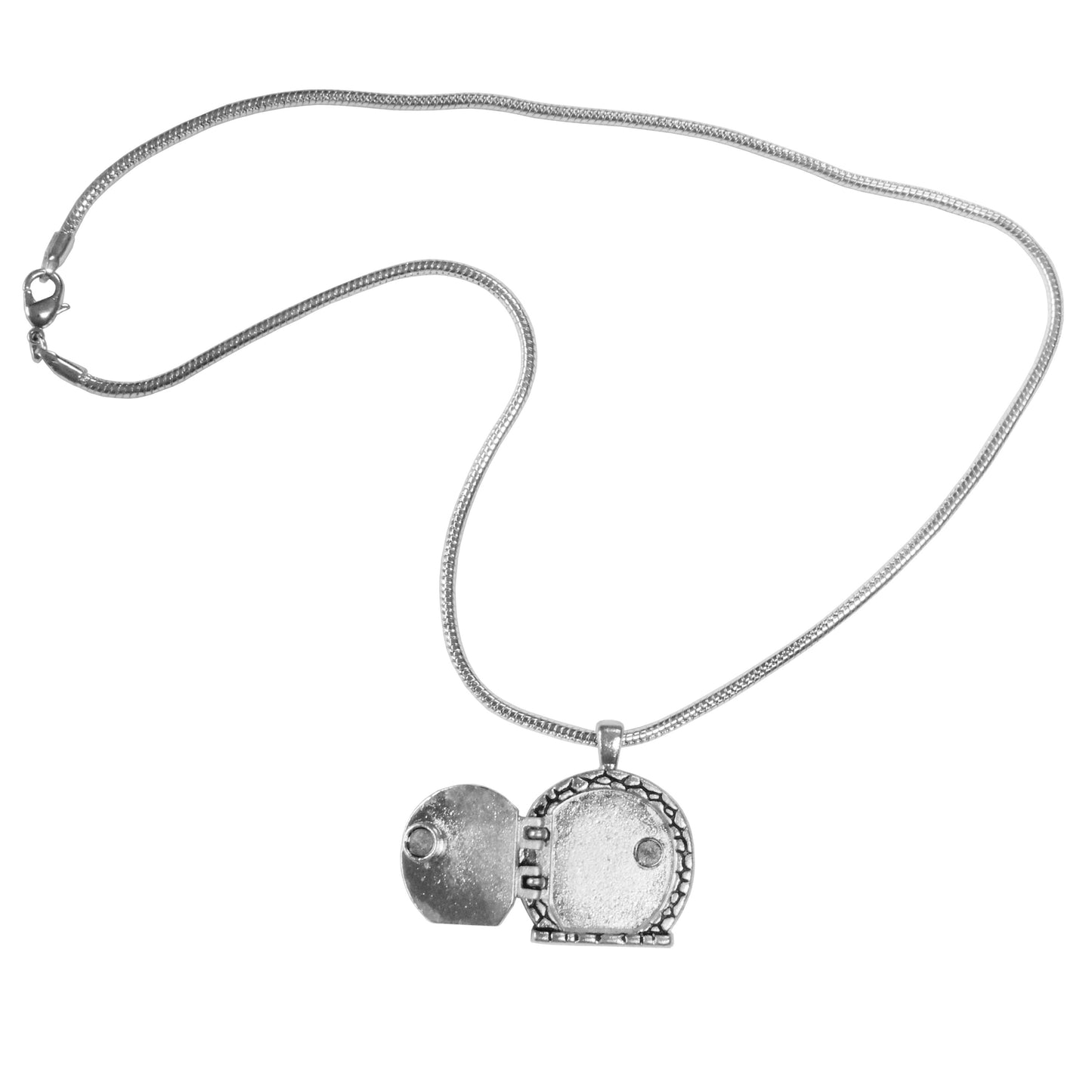 Fairy Door Locket Necklace / silver plated / magnetic door closure / 18 inch snake chain with claw clasp