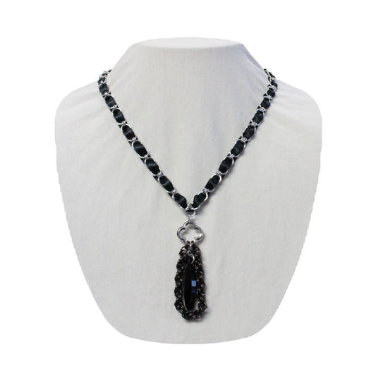 Black Magic Chainmail Necklace | Handmade Gothic Crystal Jewelry – StravaMax
