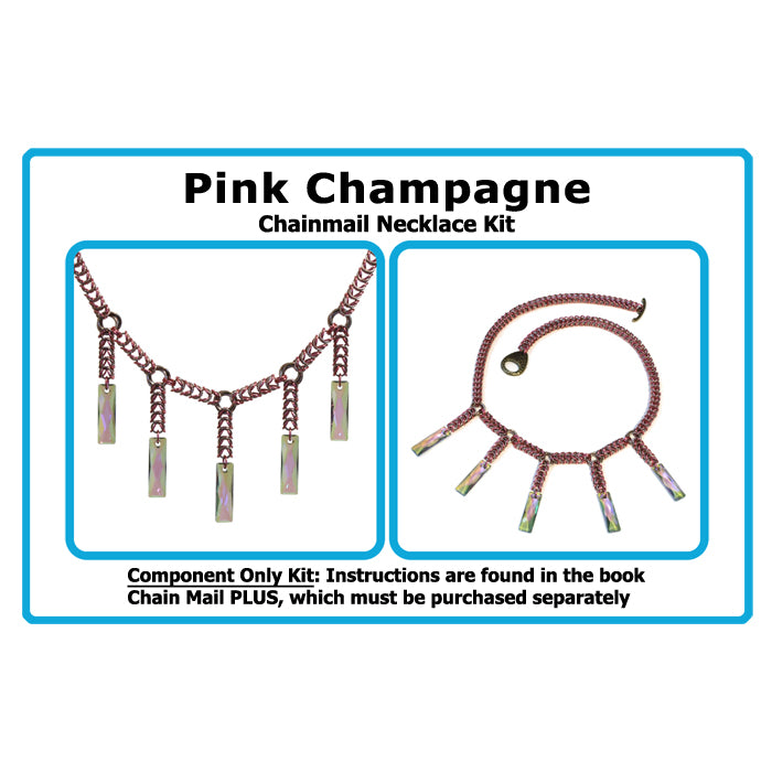 Component Kit for Pink Champagne Chainmail Necklace