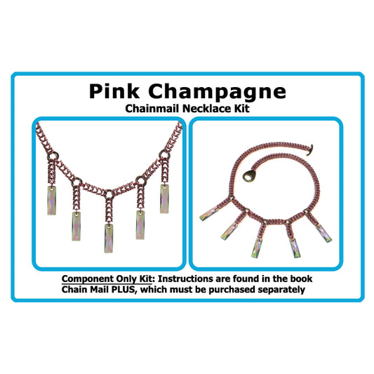 Component Kit for Pink Champagne Chainmail Necklace