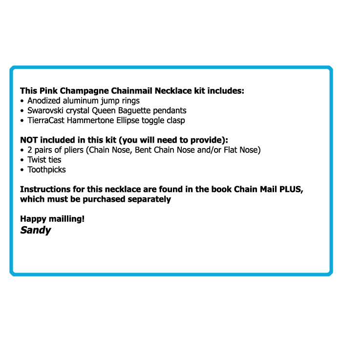 Component Kit for Pink Champagne Chainmail Necklace