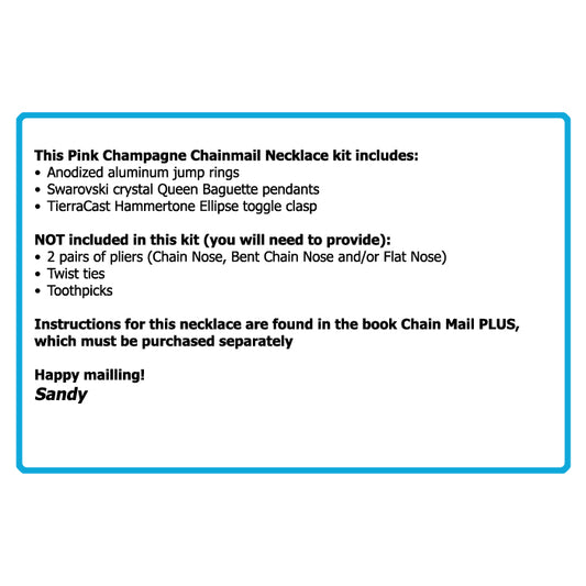 Component Kit for Pink Champagne Chainmail Necklace