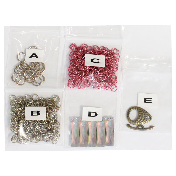 Component Kit for Pink Champagne Chainmail Necklace