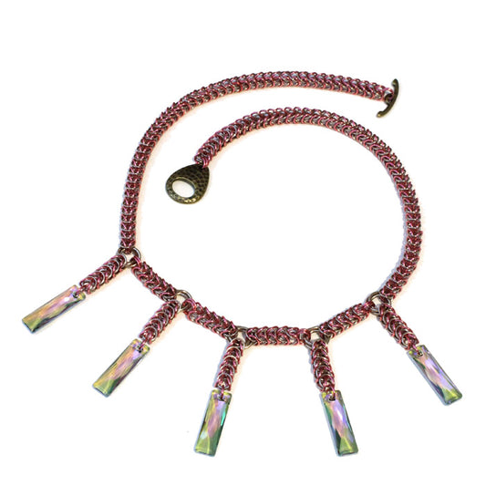 Pink Champagne Chainmail Necklace