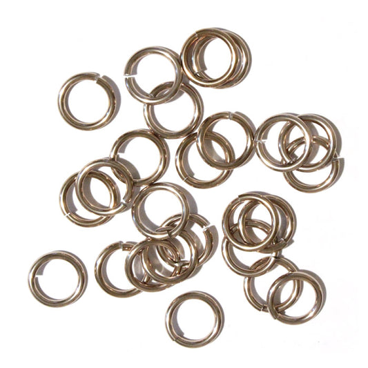 SHINY CHAMPAGNE 10mm 12 GA Jump Rings / 100 Pack / sawcut round open anodized aluminum