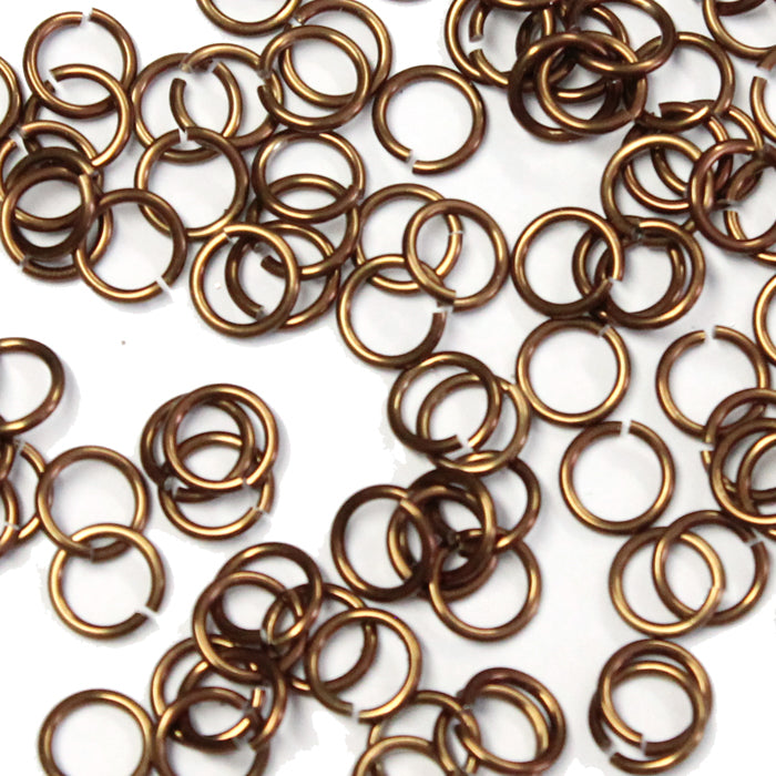 SHINY BRONZE / 5mm 18 GA Jump Rings / 5 Gram Pack (approx 130) / sawcut round open anodized aluminum