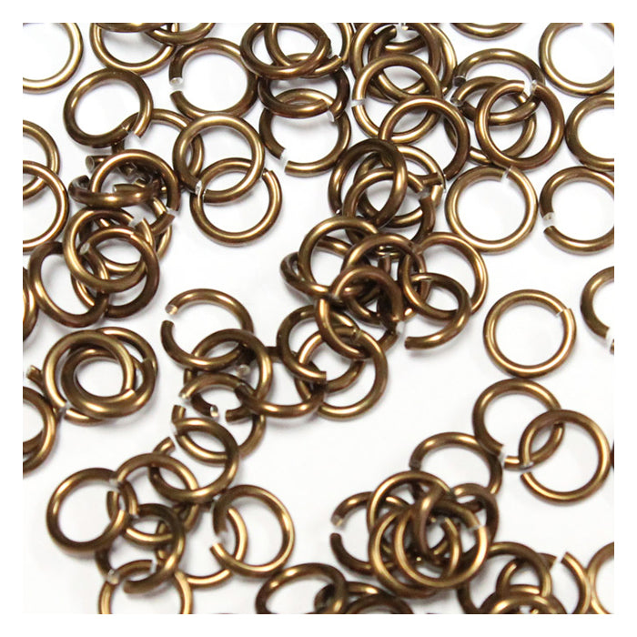 SHINY BRONZE 4mm 18 GA AWG Jump Rings / 5 Gram Pack (approx 150) / sawcut round open anodized aluminum