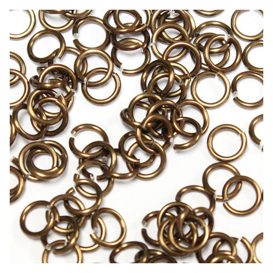SHINY BRONZE 4mm 18 GA AWG Jump Rings / 5 Gram Pack (approx 150) / sawcut round open anodized aluminum