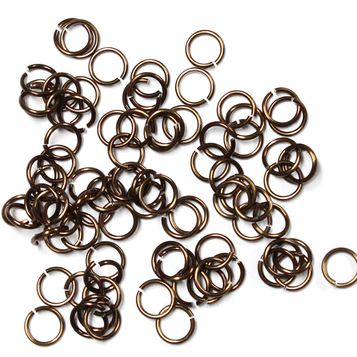 SHINY BRONZE 4mm 20 GA Jump Rings / 5 Gram Pack (approx 240) / sawcut round open anodized aluminum