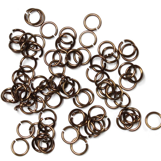 SHINY BRONZE 4mm 20 GA Jump Rings / 5 Gram Pack (approx 240) / sawcut round open anodized aluminum