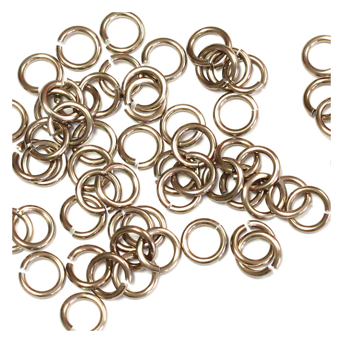 SHINY CHAMPAGNE 4mm 18 GA AWG Jump Rings / 5 Gram Pack (approx 150) / sawcut round open anodized aluminum