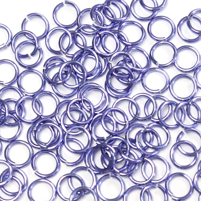 SHINY LAVENDER 5mm 18 GA Jump Rings / 5 Gram Pack (approx 130) / sawcut round open anodized aluminum