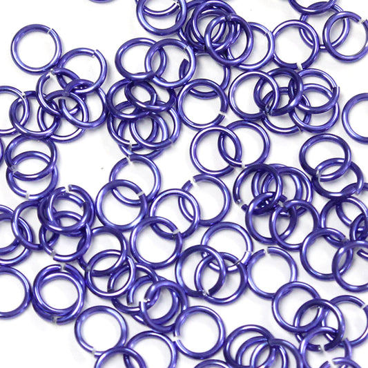 SHINY PURPLE 5mm 18 GA Jump Rings / 5 Gram Pack / sawcut round open anodized aluminum