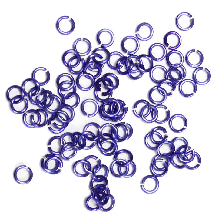 SHINY PURPLE / 2.4mm 20 GA Jump Rings / 5 Gram Pack (approx 350) / sawcut round open anodized aluminum
