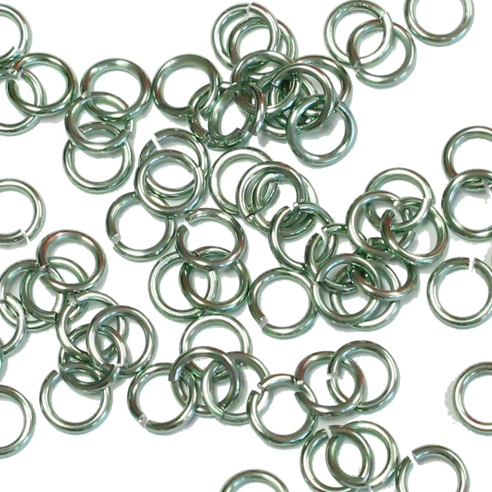 SHINY SEAFOAM 4mm 18 GA AWG Jump Rings / 5 Gram Pack (approx 150) / sawcut round open anodized aluminum