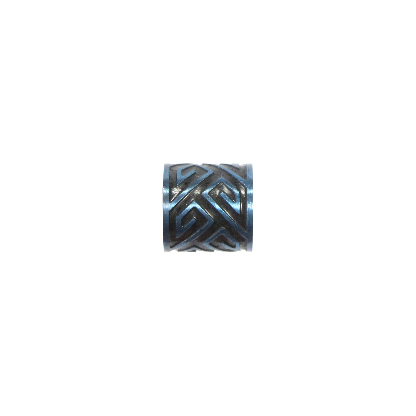 Geometric Stainless Steel Cylinder Bead / sold individually / blue color / 10 x 10 x 6mm ID / electroplated finish