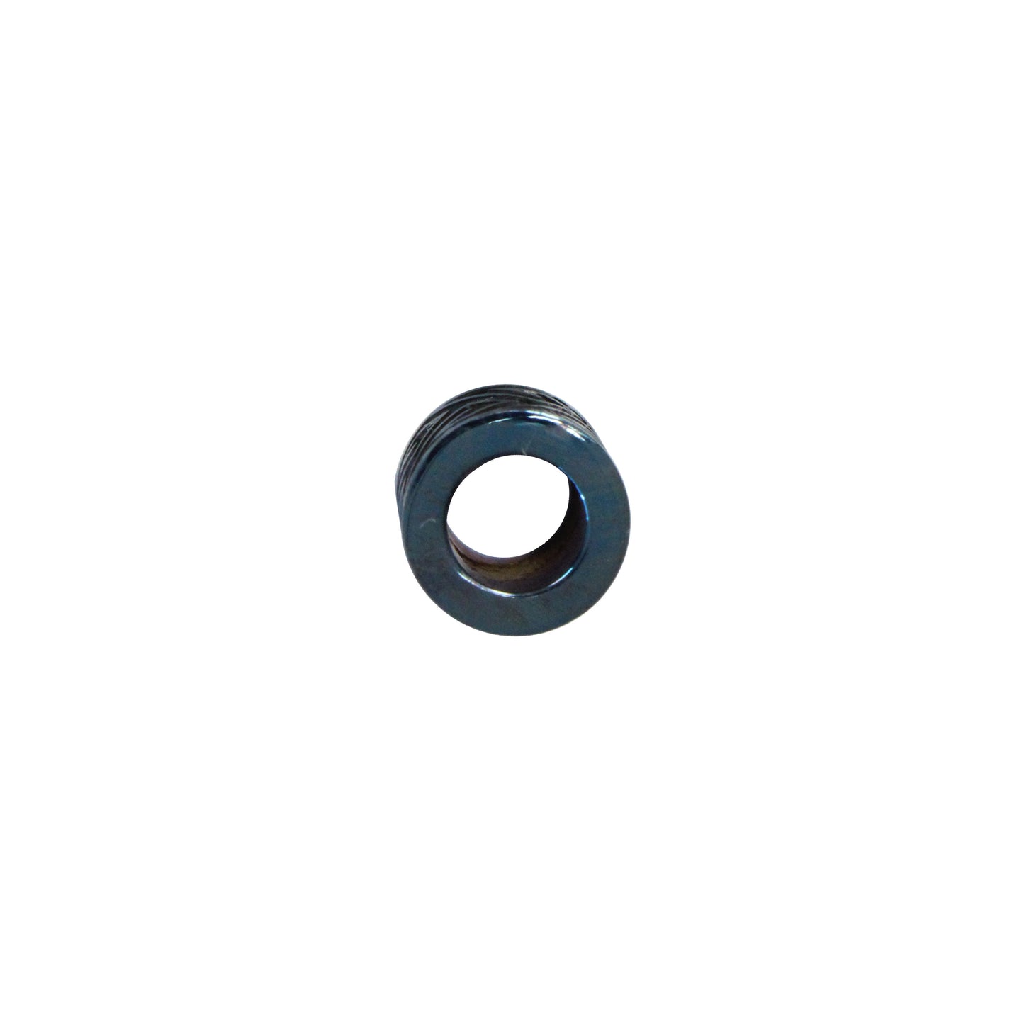 Geometric Stainless Steel Cylinder Bead / sold individually / blue color / 10 x 10 x 6mm ID / electroplated finish