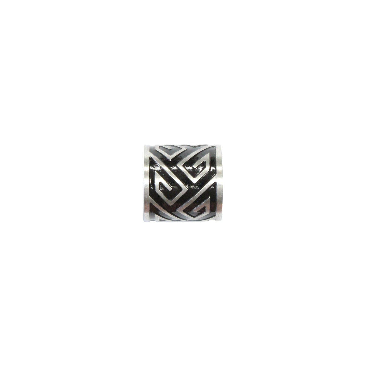Geometric Stainless Steel Cylinder Bead / sold individually / silver color / 10 x 10 x 6mm ID / electroplated finish
