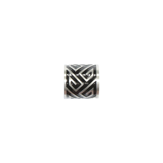 Geometric Stainless Steel Cylinder Bead / sold individually / silver color / 10 x 10 x 6mm ID / electroplated finish