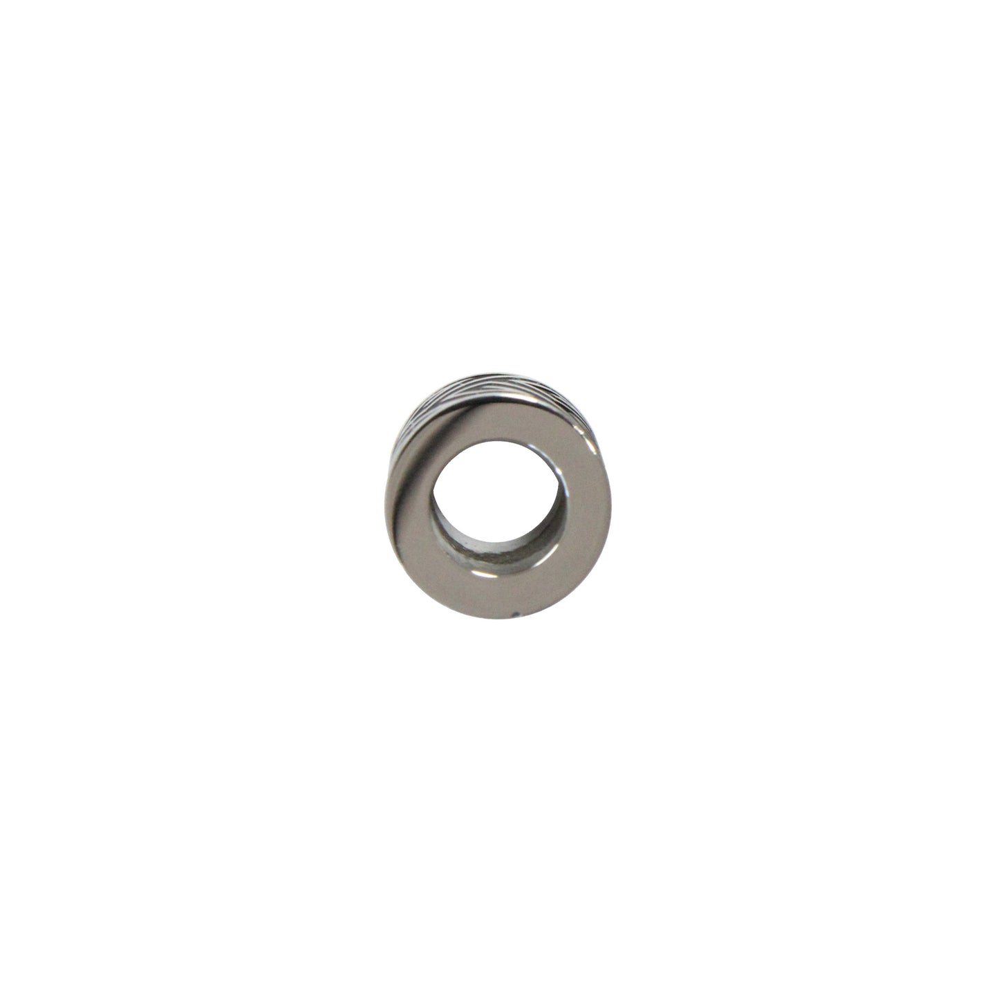 Geometric Stainless Steel Cylinder Bead / sold individually / silver color / 10 x 10 x 6mm ID / electroplated finish