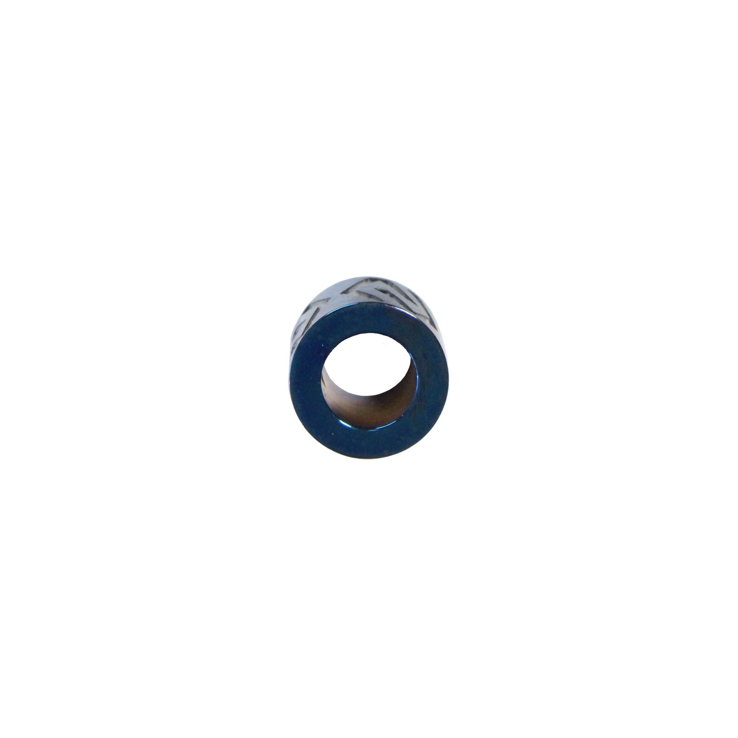 Geometric Stainless Steel Cylinder Bead / sold individually / blue color / 10 x 10 x 6mm ID / electroplated finish