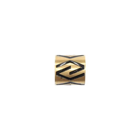 Geometric Stainless Steel Cylinder Bead / sold individually / gold color / 10 x 10 x 6mm ID / electroplated finish