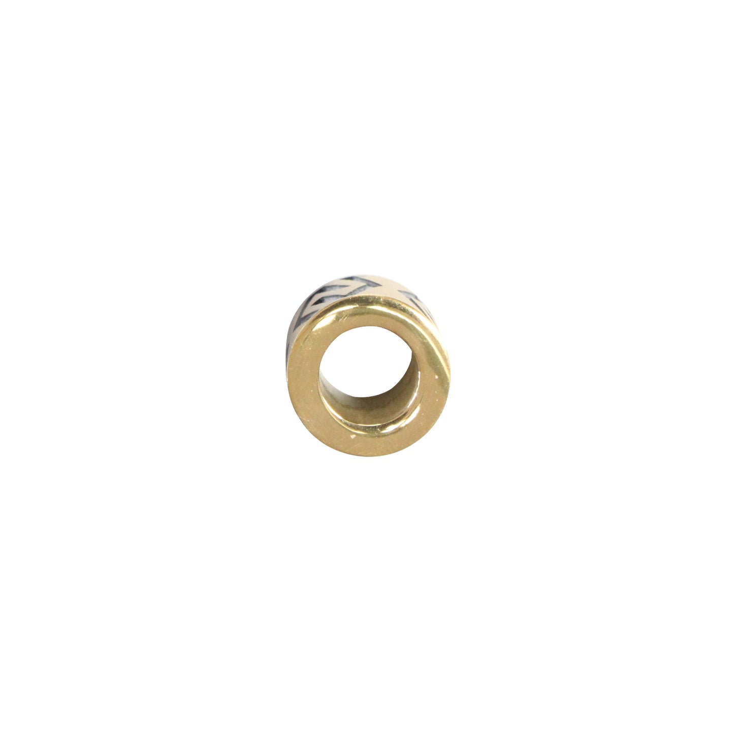 Geometric Stainless Steel Cylinder Bead / sold individually / gold color / 10 x 10 x 6mm ID / electroplated finish