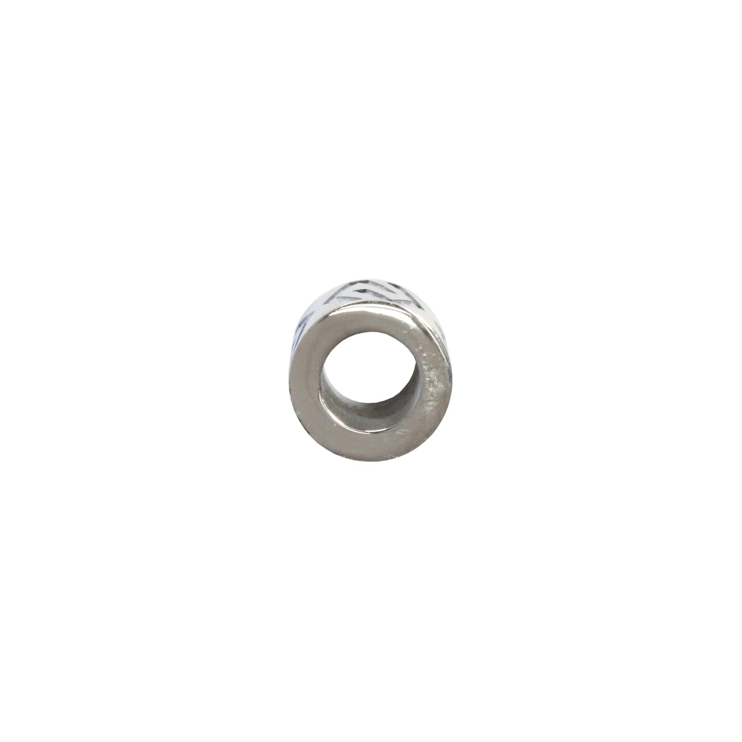 Geometric Stainless Steel Cylinder Bead / sold individually / silver color / 10 x 10 x 6mm ID / electroplated finish