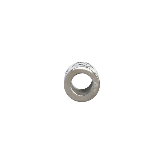 Geometric Stainless Steel Cylinder Bead / sold individually / silver color / 10 x 10 x 6mm ID / electroplated finish
