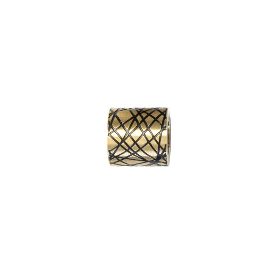 Geometric Stainless Steel Cylinder Bead / sold individually / gold color / 10 x 10 x 6mm ID / electroplated finish