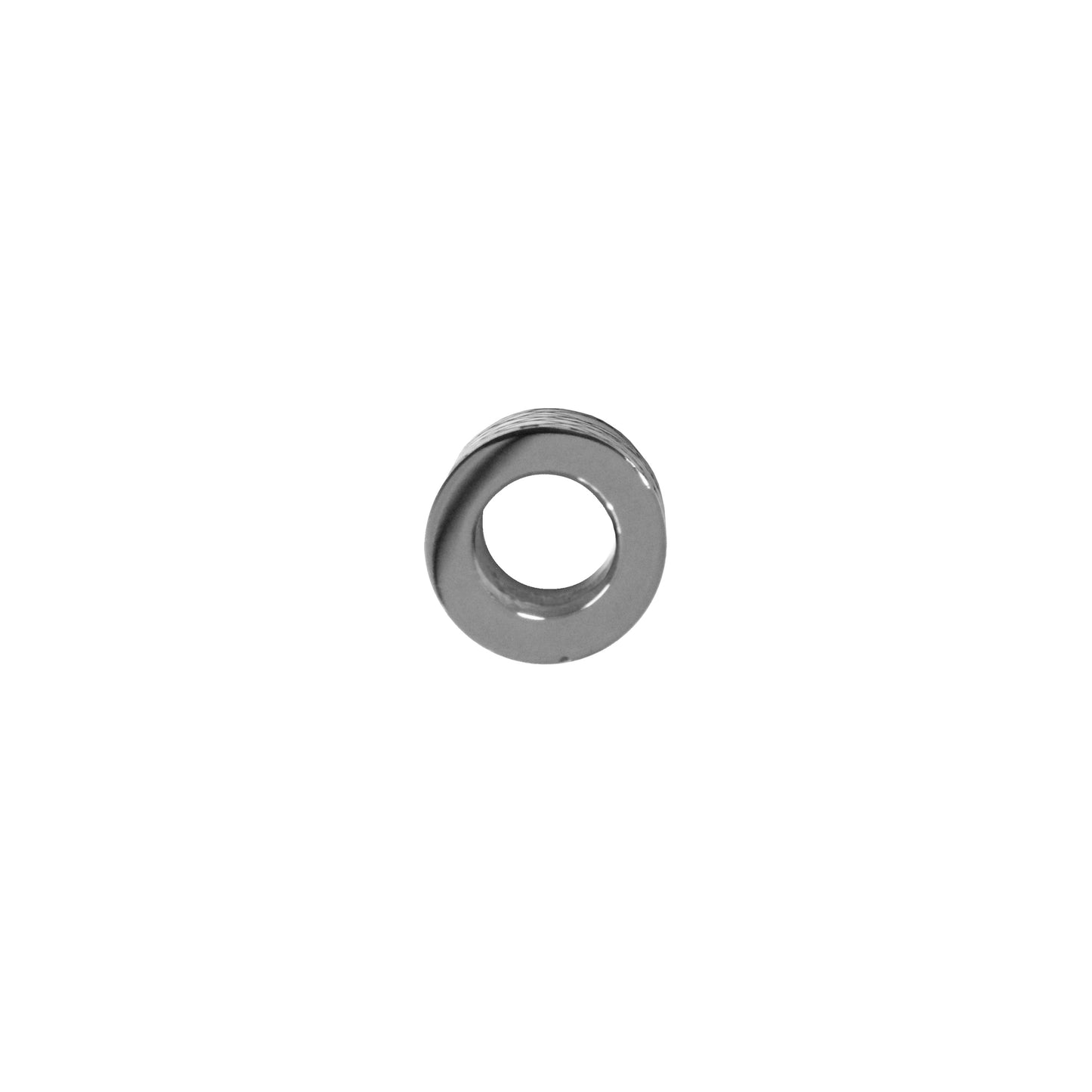 Geometric Stainless Steel Cylinder Bead / sold individually / silver color / 10 x 10 x 6mm ID / electroplated finish