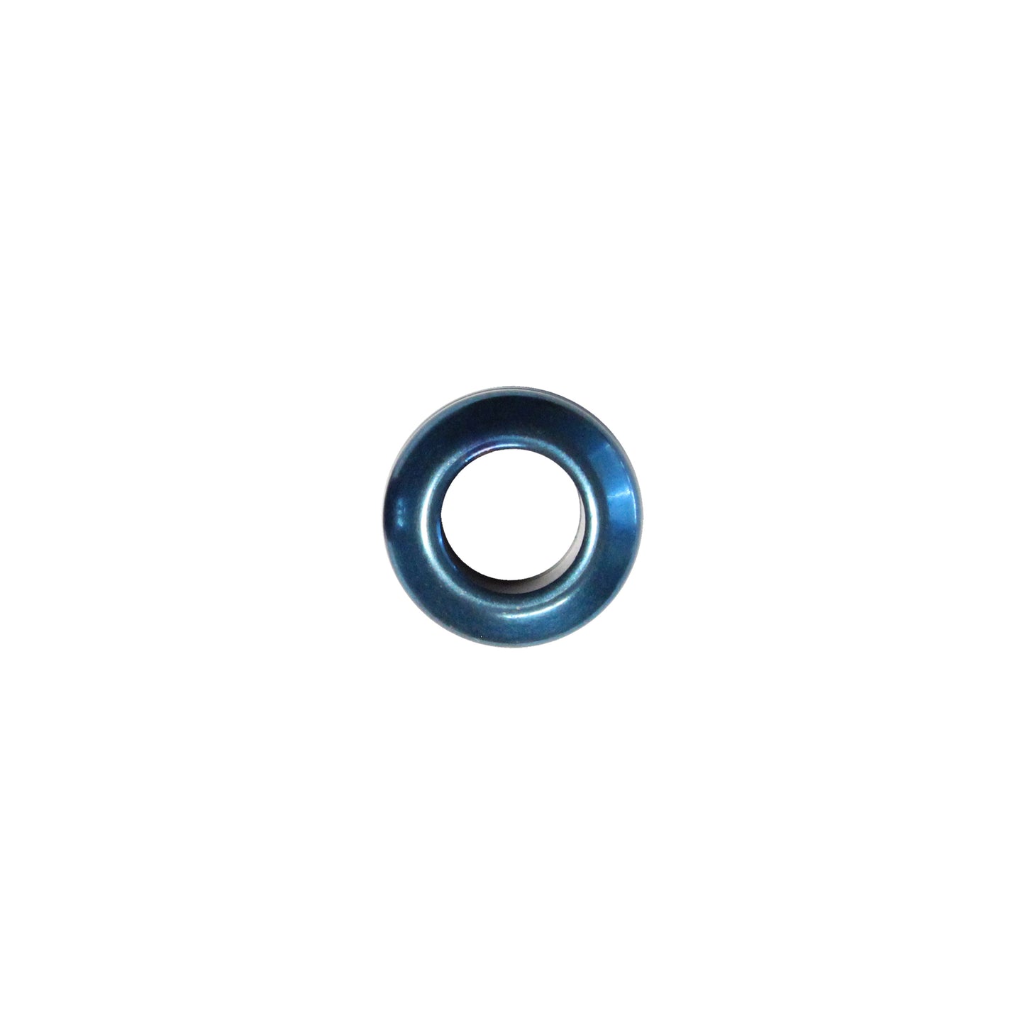 Ribbed Stainless Steel Spacer Bead / sold individually / blue color / 11 x 6.5 x 6mm ID / electroplated finish