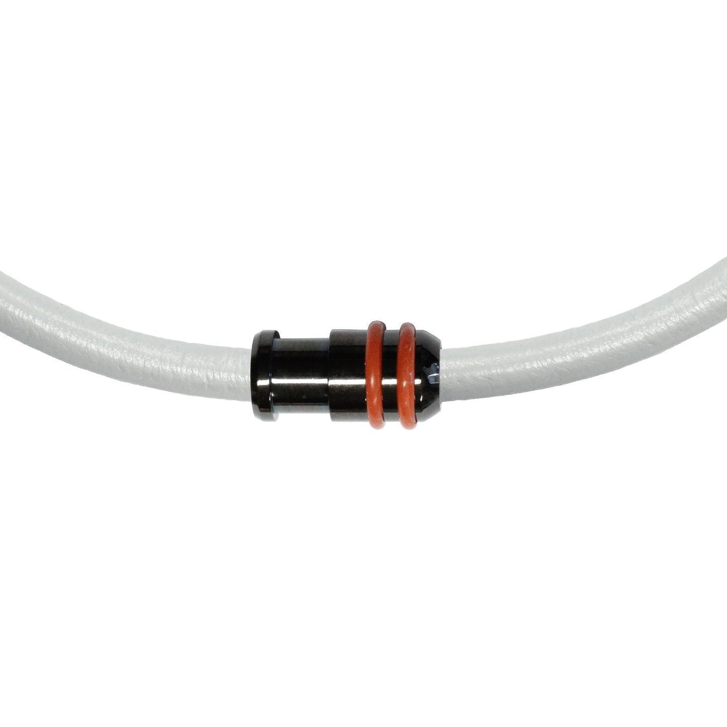 Magnetic Clasp with rubber rings / sold individually / black color / 20 x 10 x 6mm ID / electroplated finish