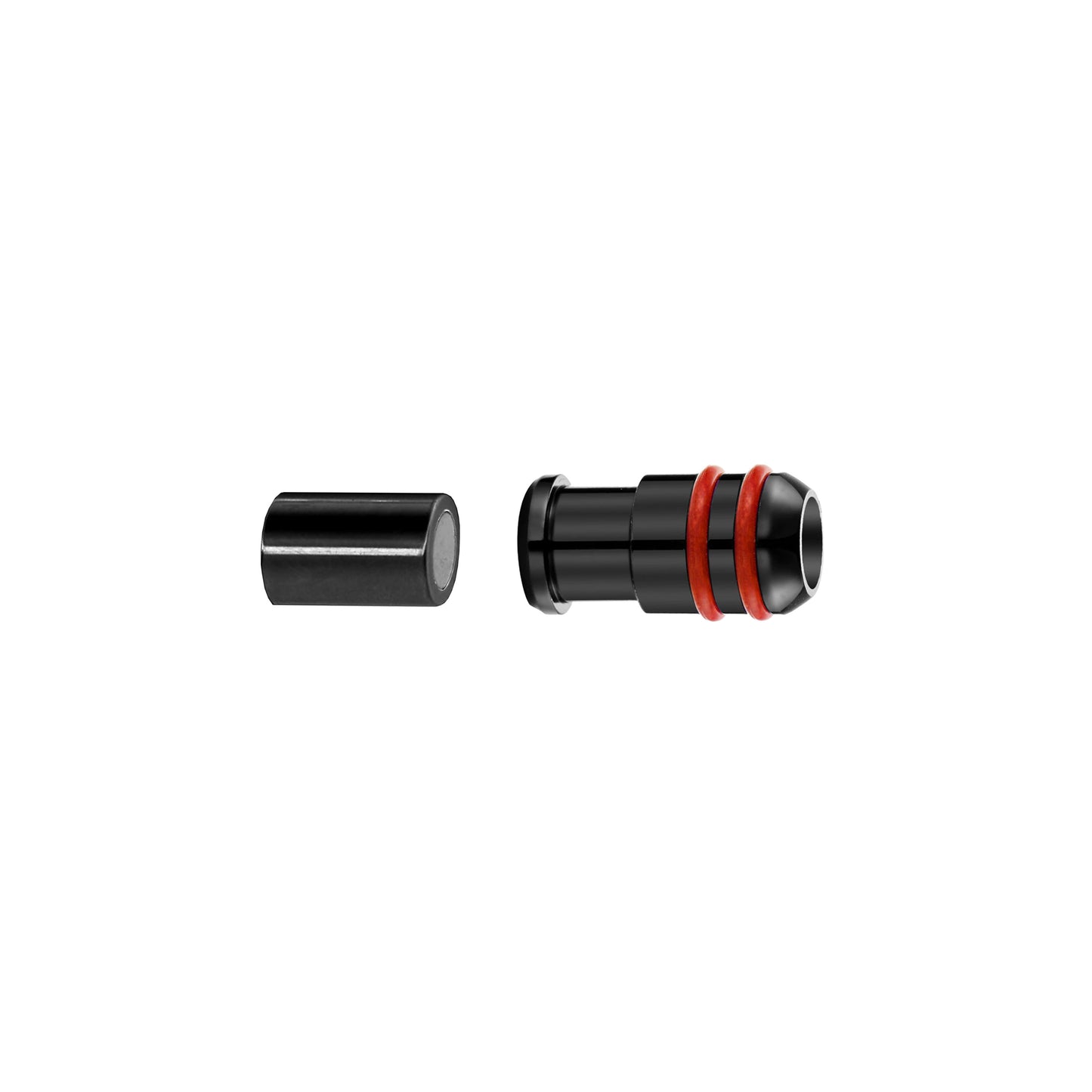 Magnetic Clasp with rubber rings / sold individually / black color / 20 x 10 x 6mm ID / electroplated finish