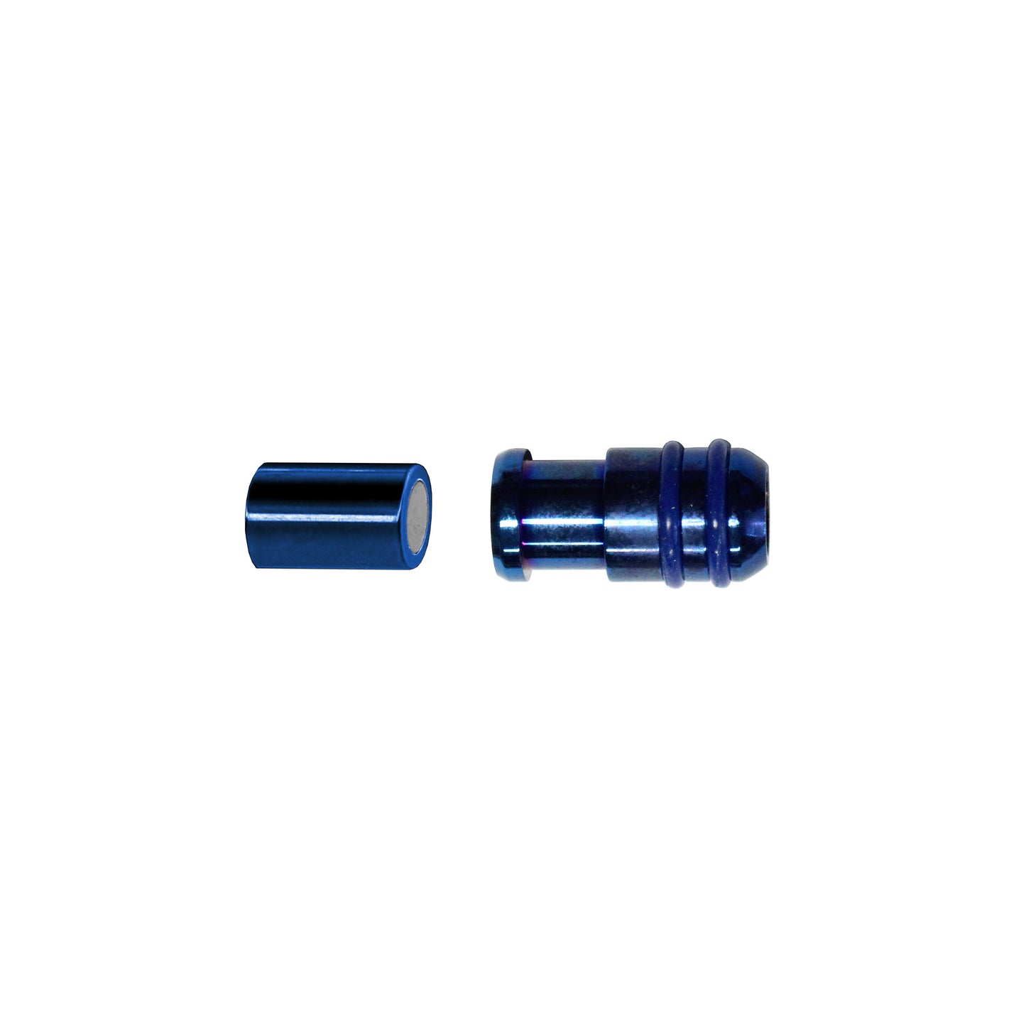Magnetic Clasp with rubber rings / sold individually / blue color / 20 x 10 x 6mm ID / electroplated finish
