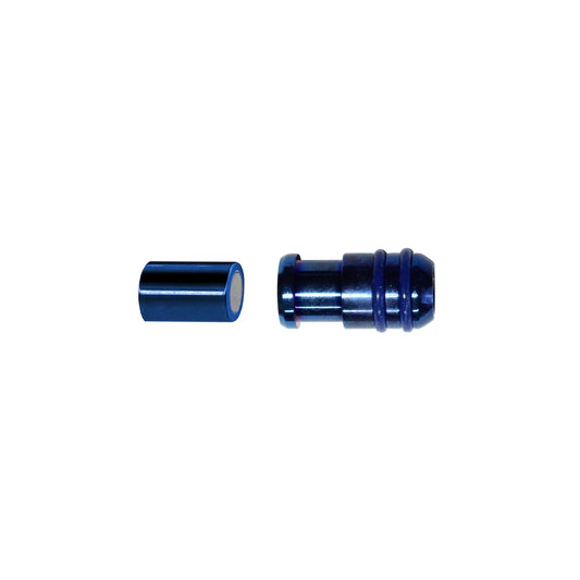 Magnetic Clasp with rubber rings / sold individually / blue color / 20 x 10 x 6mm ID / electroplated finish
