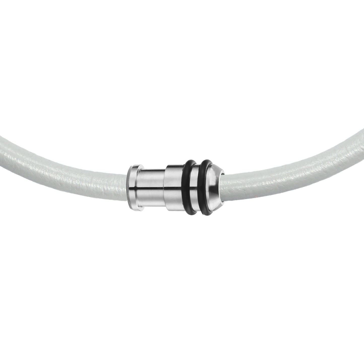 Magnetic Clasp with rubber rings / sold individually / silver color / 20 x 10 x 6mm ID / electroplated finish