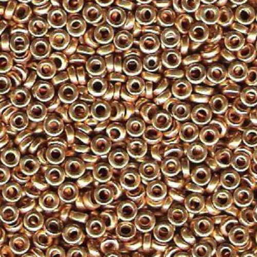 SPR3-4202 Gold Duracoat Galvanized Miyuki Spacer Seed Beads / 3mm x 1.3mm / 10 gram bag
