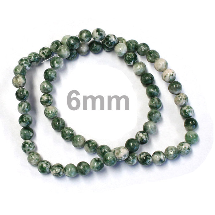 6mm Tree Agate / 16" Strand / natural / smooth round stone beads