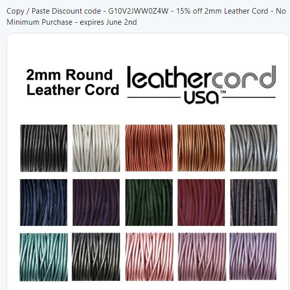 2mm Round Leather Cord - Leathercord USA