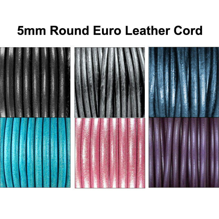 5mm Round Euro Leather Cord