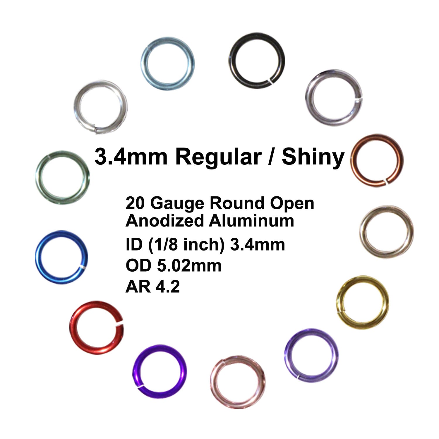 SHINY 3.4mm - 20 GA Jump Rings