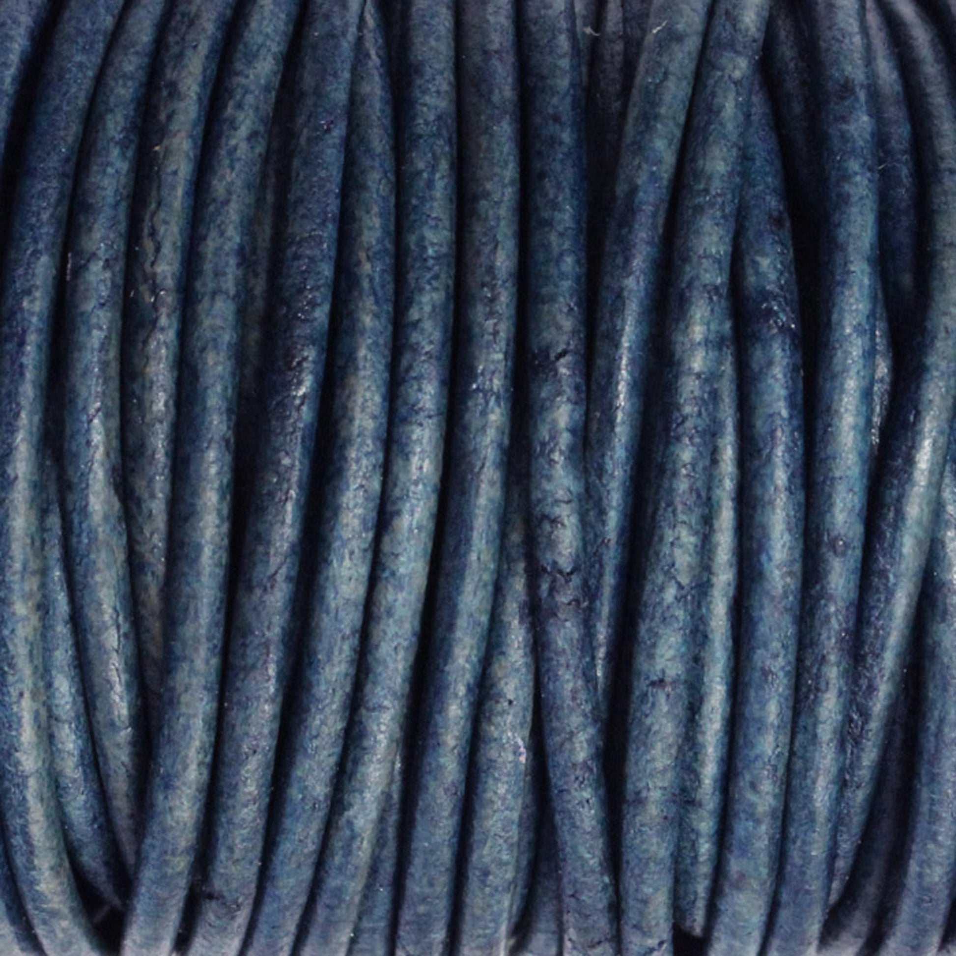 NATURAL BLUE 2mm Round Leather Cord