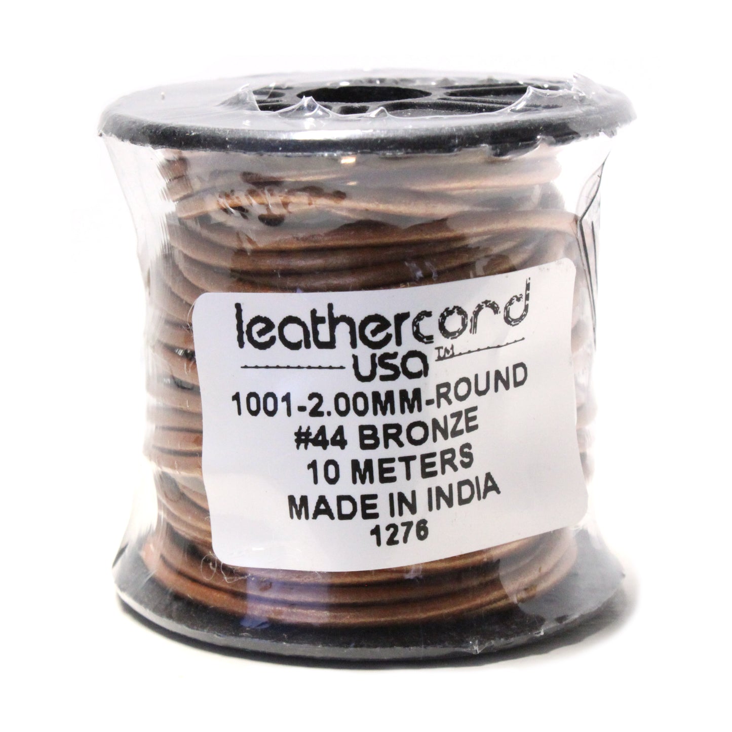 METALLIC BRONZE 2mm Round Leather Cord / 10m Roll