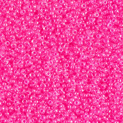 15/0 Luminous Hot Pink Color Lined Miyuki Round Seed Beads