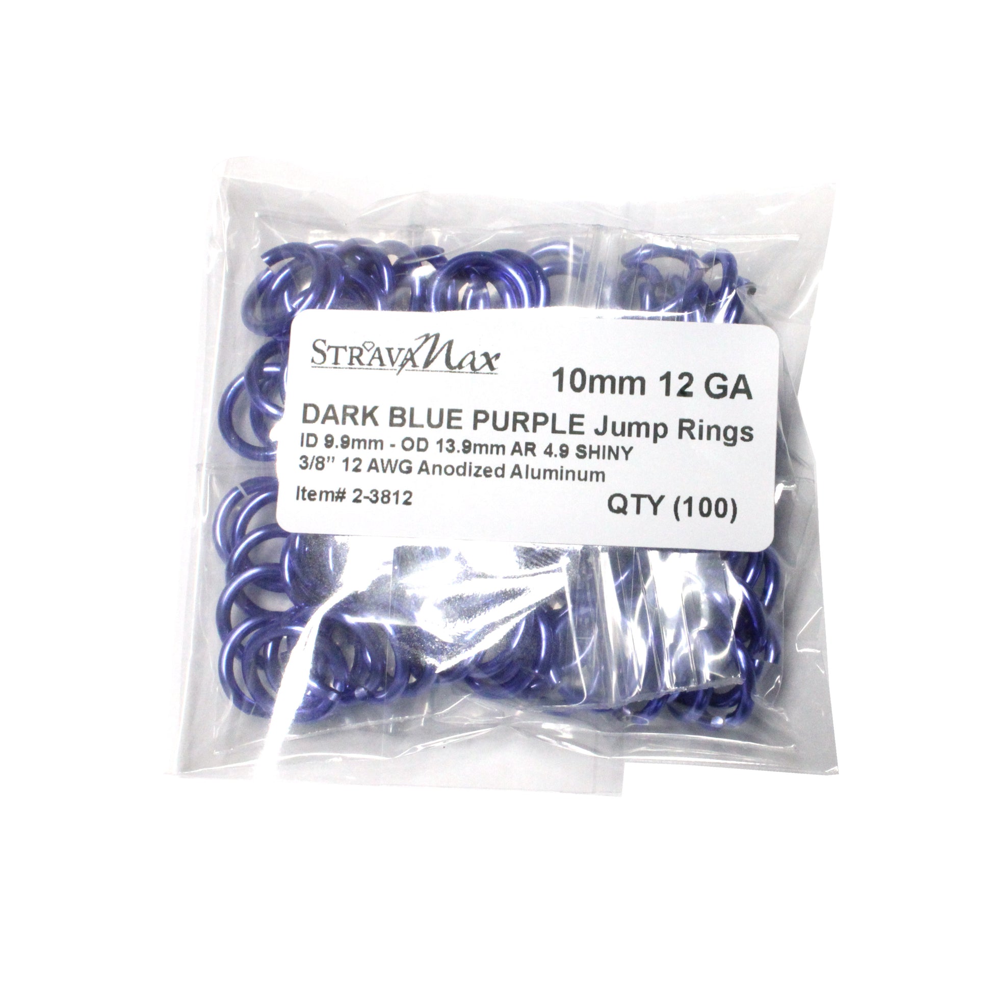 SHINY DARK BLUE PURPLE 10mm 12 GA Jump Rings / 100 Pack