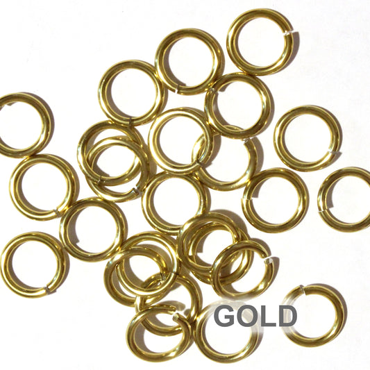 SHINY GOLD 10mm 12 GA Jump Rings 