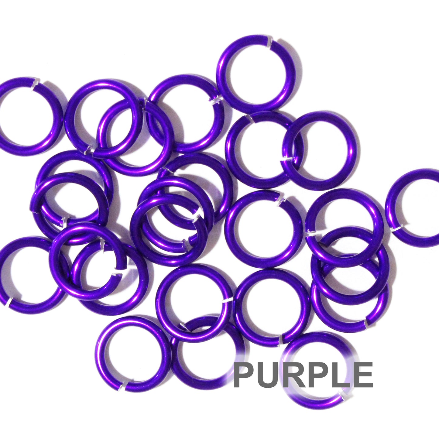 SHINY PURPLE 10mm 12 GA Jump Rings