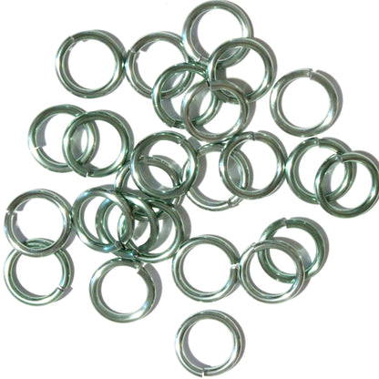 SHINY SEAFOAM GREEN 10mm 12 GA Jump Rings