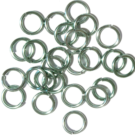 SHINY SEAFOAM GREEN 10mm 12 GA Jump Rings